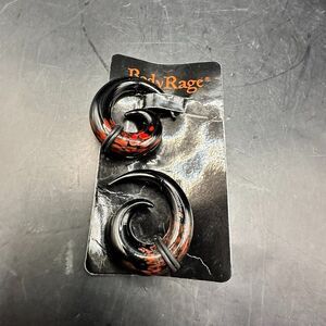 Spencers Body Rage Jewelry Earrings Men Black Red Horn 8mm 0g